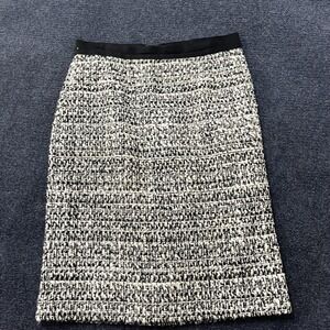 Classiques Entier Skirt Womens 8 Black White Boucle Tweed Pencil Wool Blend